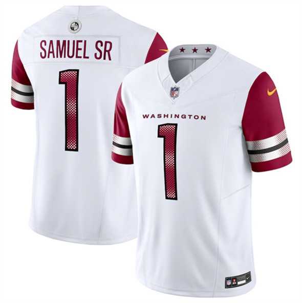 Men & Women & Youth Washington Commanders #1 Deebo Samuel Sr White 2025 F.U.S.E. Vapor Limited Stitched Jersey->washington commanders->NFL Jersey